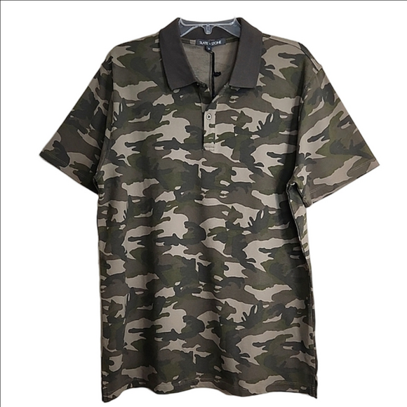 Slate & Stone Men's Cotton Camo Print Polo, Size XL ~ NWT - Picture 2 of 7
